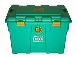 ShelterBoxes provide tents and other supplies necessary for survival following a disaster. Photo courtesy of ShelterBox
